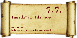 Teszári Tünde névjegykártya